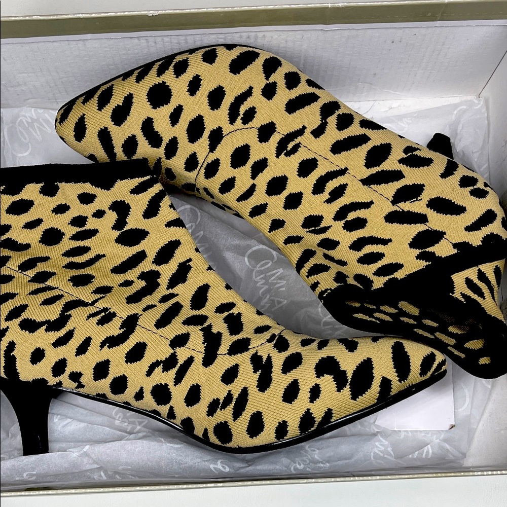 Mia Amore Leann Leopard Print Bootie Kitten Heel Size 6 New with Box